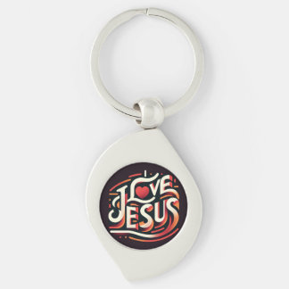 I Love Jesus Christian Keychain