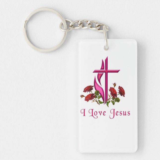 I love Jesus Christian keychain (Front)