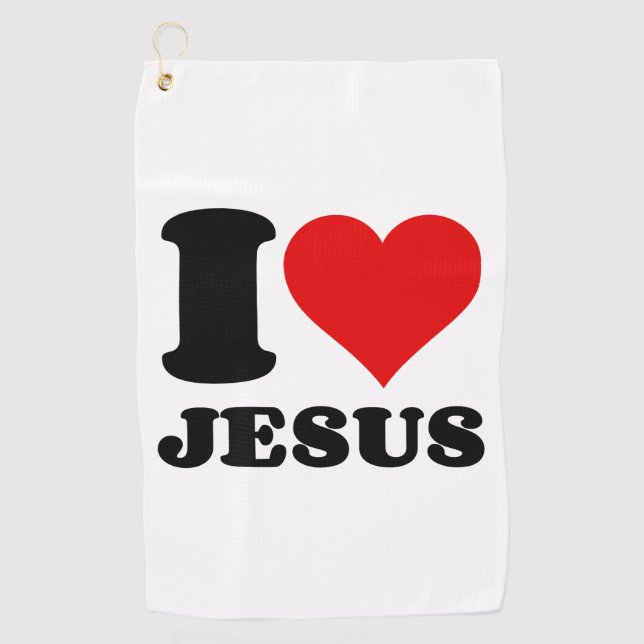 i love Jesus christian quote Golf Towel (Front)