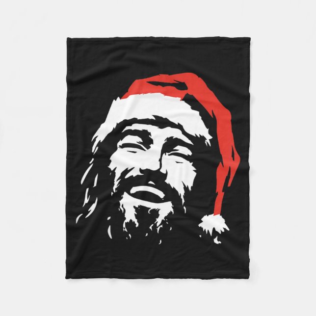 I Love Jesus Christmas Green  Fleece Blanket (Front)