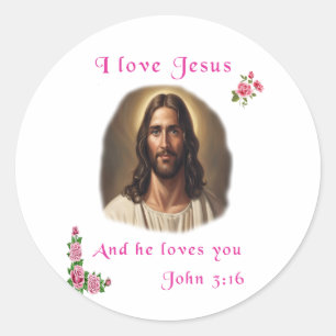 I love Jesus Classic Round Sticker