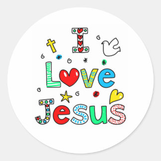 I Love Jesus Classic Round Sticker