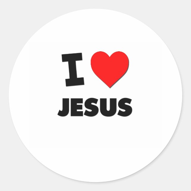 I love Jesus Classic Round Sticker (Front)