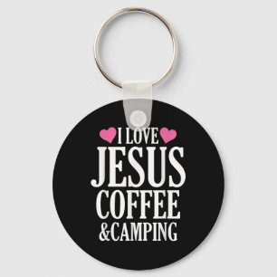 I Love Jesus Coffee And Camping Key Ring
