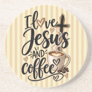 I love Jesus & coffee Coaster