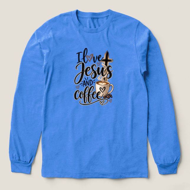 I love Jesus & coffee Tri-Blend Shirt (Design Front)