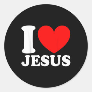 I Love Jesus Cute Religious Christian Religious Classic Round Sticker