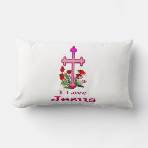 I love Jesus gifts Lumbar Cushion