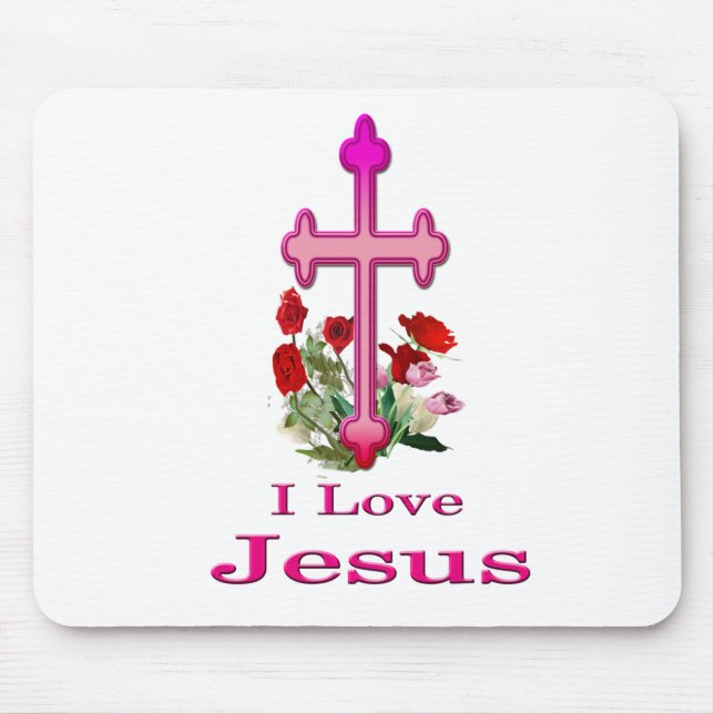 I love Jesus gifts Mouse Pad (Front)