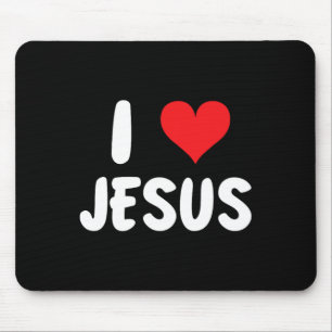 I Love Jesus - Heart - Name Mouse Pad