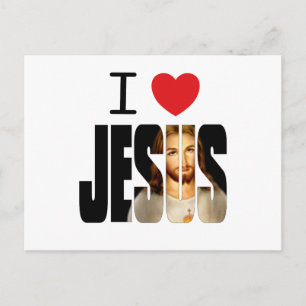 I Love Jesus - I Heart Jesus with image in name Postcard