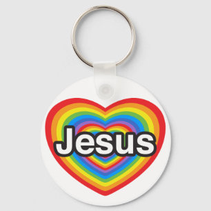 I love Jesus. I love you Jesus. Heart Key Ring