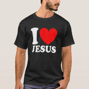 I Love Jesus I Red Heart Jesus Christian T-Shirt