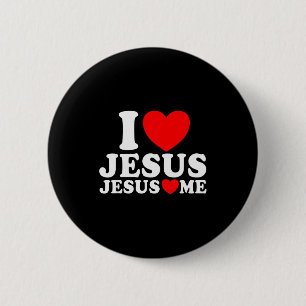 I Love Jesus Jesus Loves Me Christian Faith Church 6 Cm Round Badge