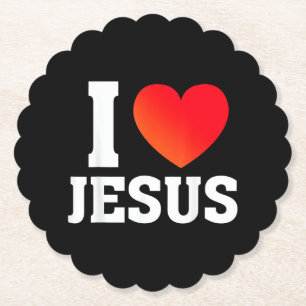 I Love Jesus Paper Coaster