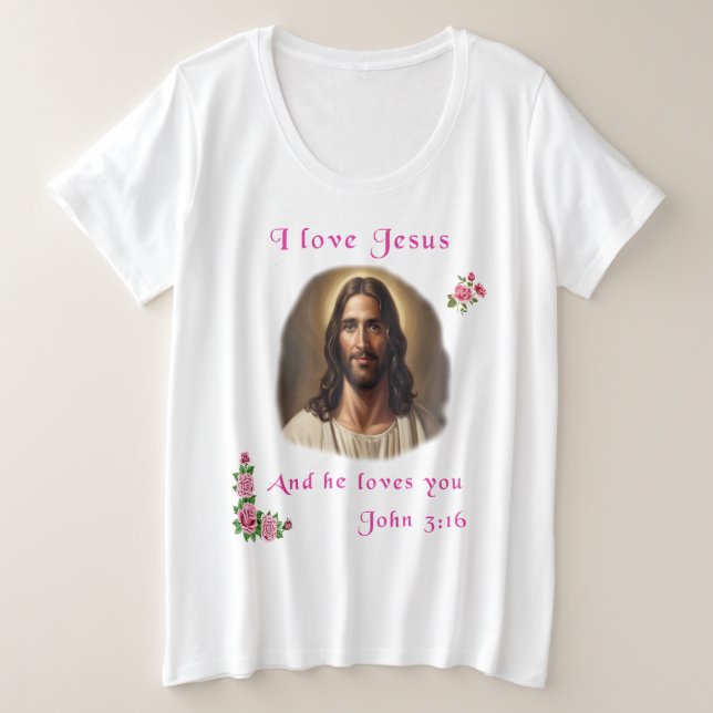 I love Jesus Plus Size T-Shirt (Design Front)
