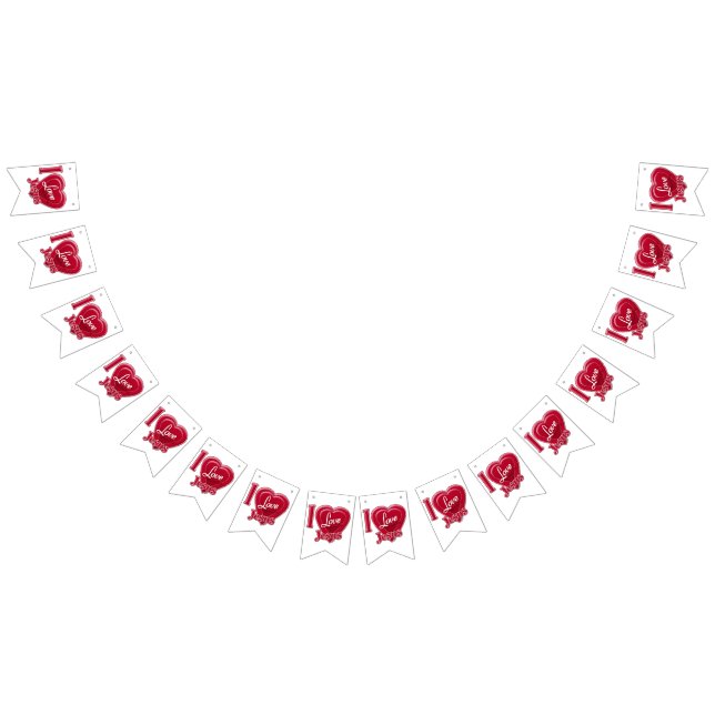 I Love Jesus Red Heart Bunting (All)