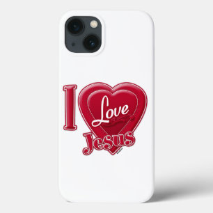 I Love Jesus Red Heart iPhone 13 Case