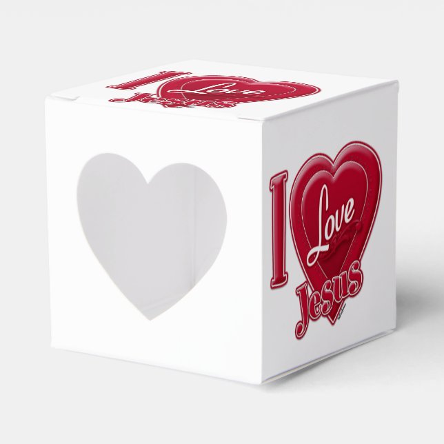 I Love Jesus Red Heart Favour Box (Front Side)