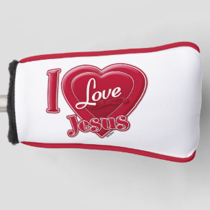 I Love Jesus Red Heart Golf Head Cover