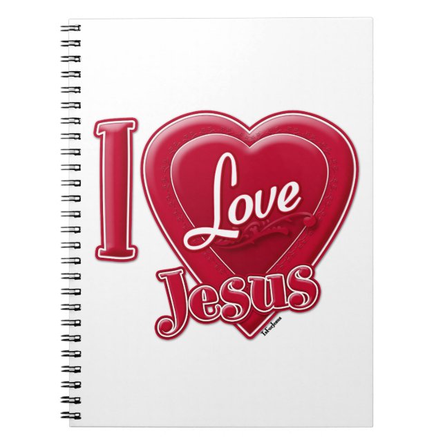 I Love Jesus Red Heart Notebook (Front)