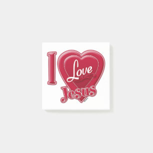 I Love Jesus Red Heart Post-it Notes