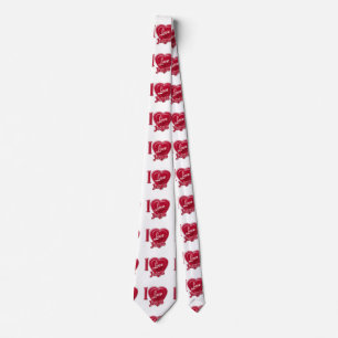 I Love Jesus Red Heart Tie