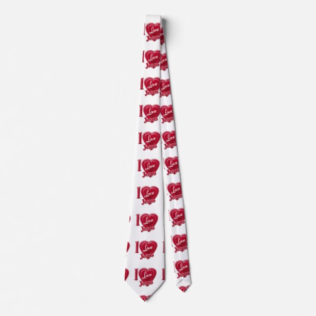 I Love Jesus Red Heart Tie (Front)