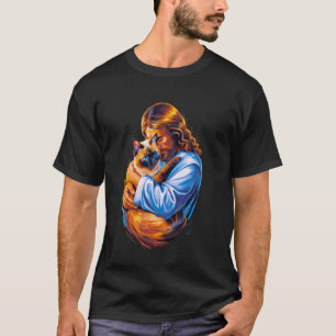 I Love Jesus & Siamese Cat Funny Christian God Ble T-Shirt