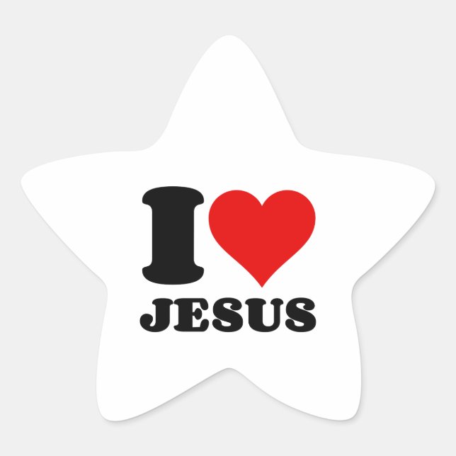 I LOVE JESUS STAR STICKER (Front)