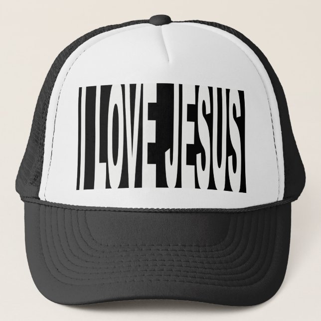 I LOVE JESUS TRUCKER HAT (Front)