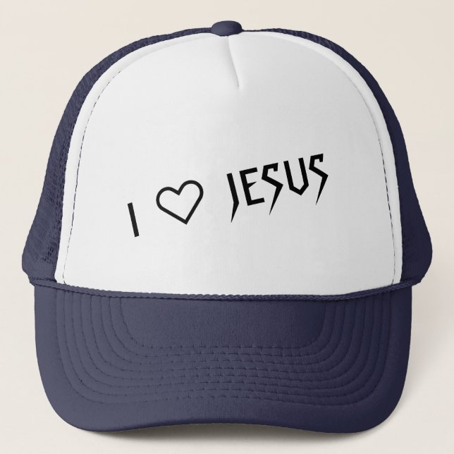 "I LOVE JESUS" TRUCKER HAT BY 303TATTOO (Front)