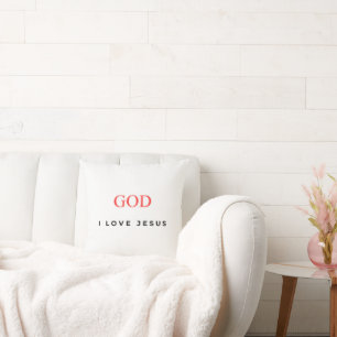 I Love Jesus Typography Cushion