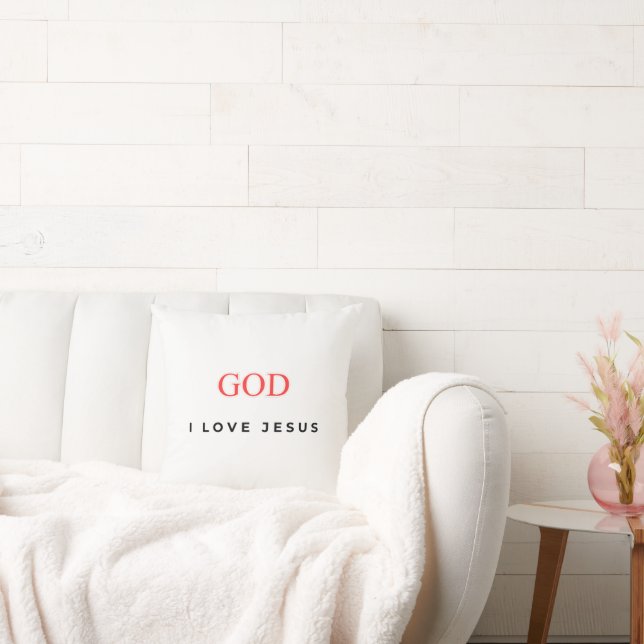 I Love Jesus Typography Cushion (Couch)