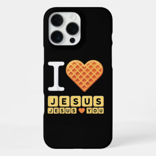 I Love Jesus Waffle Heart iPhone 16 Pro Max Case