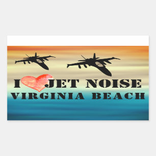 I Love Jet Noise Virginia Beach Poster Rectangular Sticker