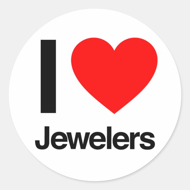 i love jewelers classic round sticker (Front)