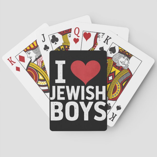 I Love Jewish Boys I Heart Jewish Boys Hanukkah Playing Cards (Back)