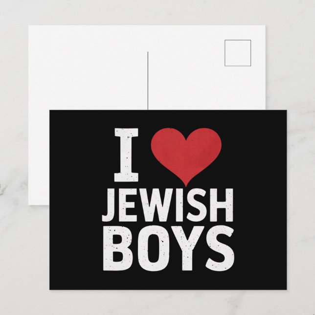 I Love Jewish Boys I Heart Jewish Boys Hanukkah Postcard (Front/Back)