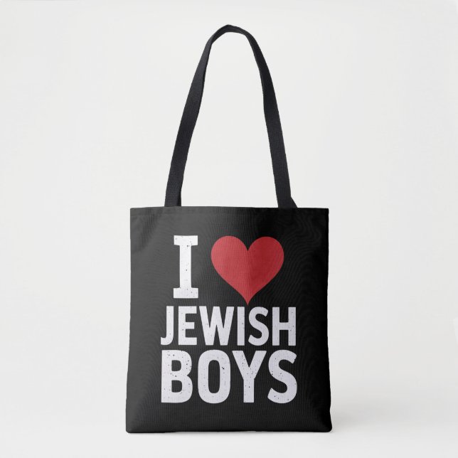 I Love Jewish Boys I Heart Jewish Boys Hanukkah Tote Bag (Front)