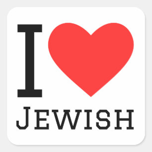 I love Jewish Square Sticker