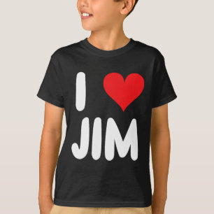 I Love Jim - Heart - Name  T-Shirt