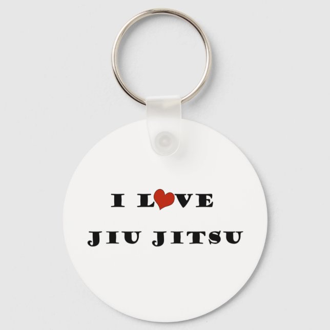 I Love Jiu Jitsu.png Key Ring (Front)