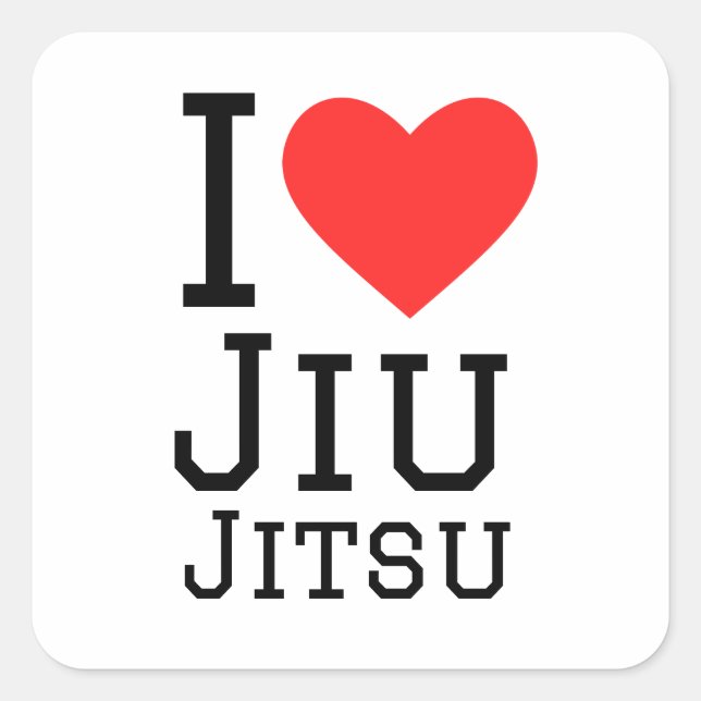 I love Jiu jitsu Square Sticker (Front)