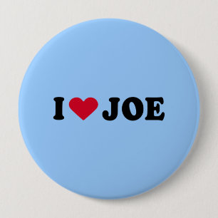 I LOVE JOE 10 CM ROUND BADGE