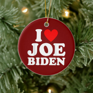 I Love Joe Biden   Joe Biden Heart Gift Ceramic Tree Decoration