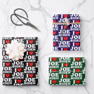 I Love Joe Biden Joe Biden Heart Gift Wrapping Paper Sheet