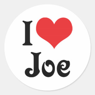 I Love Joe Classic Round Sticker