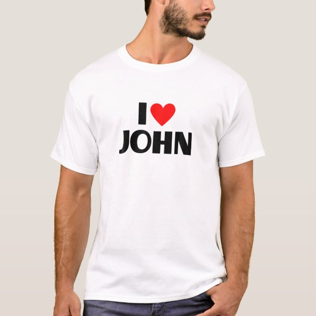 I Love John - I Heart John T-Shirt (Front)