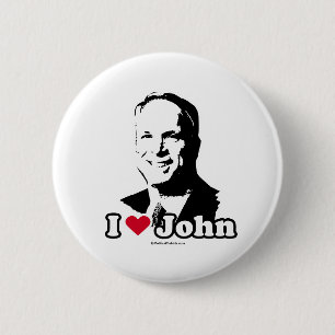 I LOVE JOHN MCCAIN 6 CM ROUND BADGE